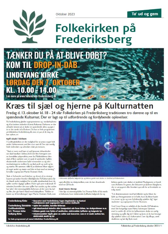 Kirkeavisen udkommer som 4-sidet indstik i Frederiksberg Bladet